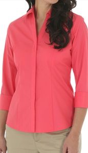 Riders Women Blouse Button-down Wrinkle-resistant